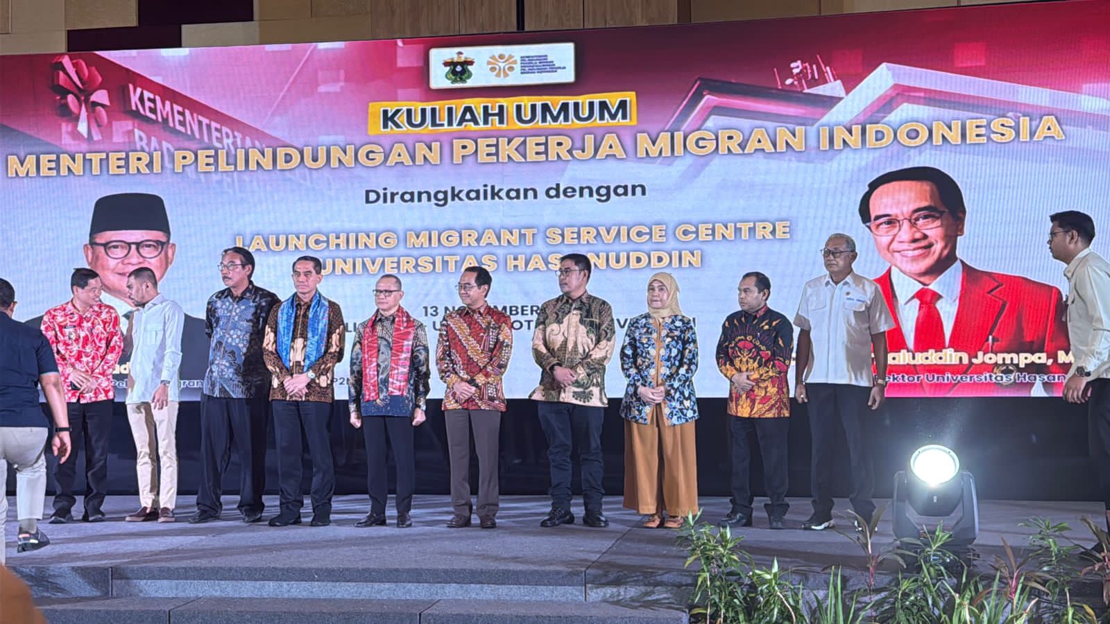Kuliah Umum Menteri P2MI dan Launching Unhas Migrant Service Center